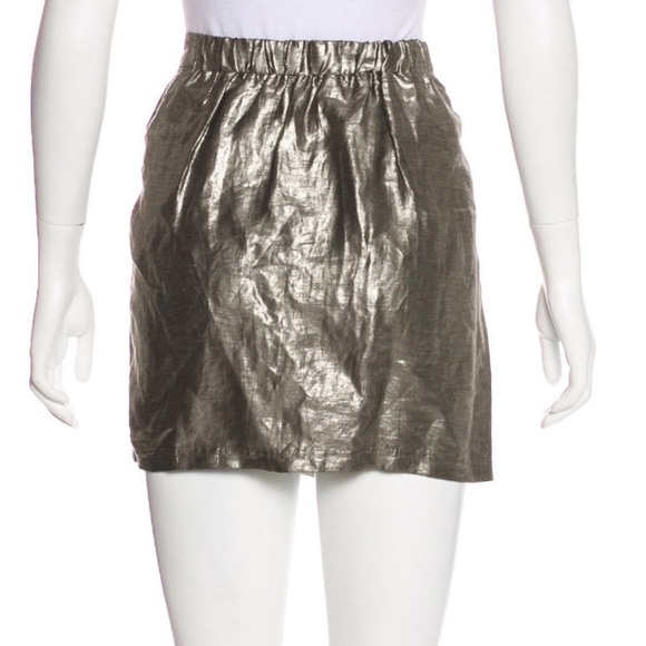 Elizabeth and James Metallic Silver Mini Skirt M - Picture 3 of 8